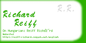 richard reiff business card